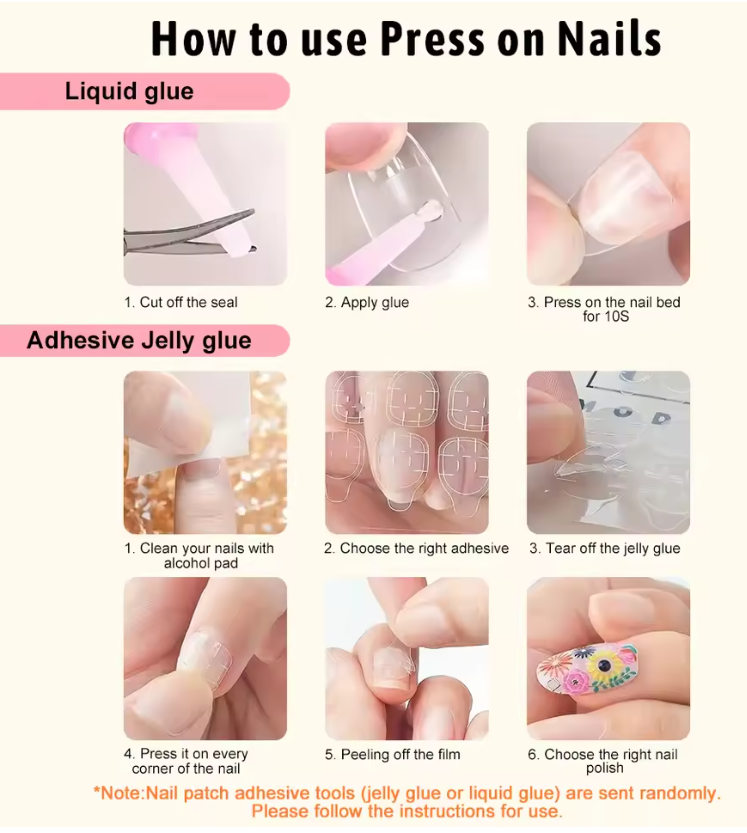 24 Nails Press-On – Charme Parisien en 3D